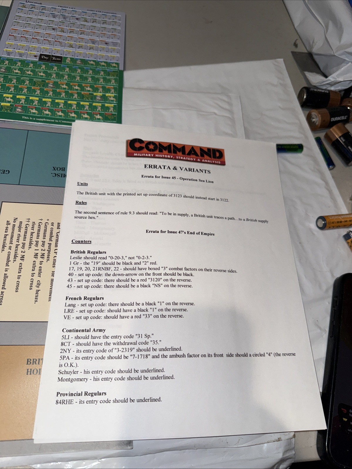 Command Magazine Issue 45: Game Supplement: Operation Sea Lion/Yarmuk: Unpunched