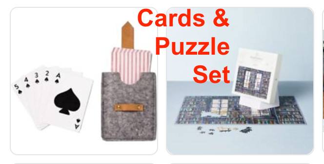 Hearth Hand Magnolia Game Set 2PK Playing Cards Felt Case +950pc Puzzle Bookshop