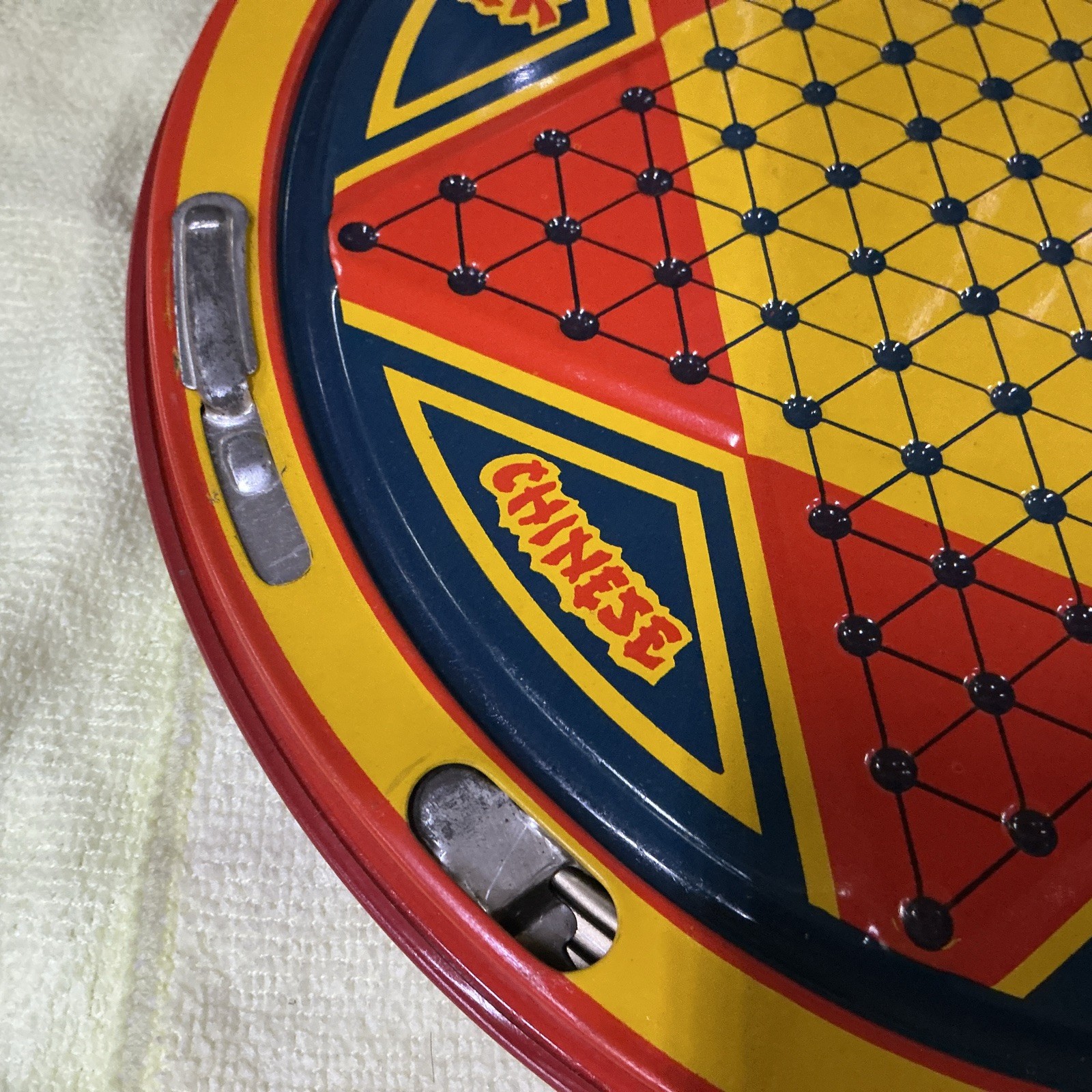 Vintage San Loo Junior Chinese Checkers Tin Litho Board Northwestern Products