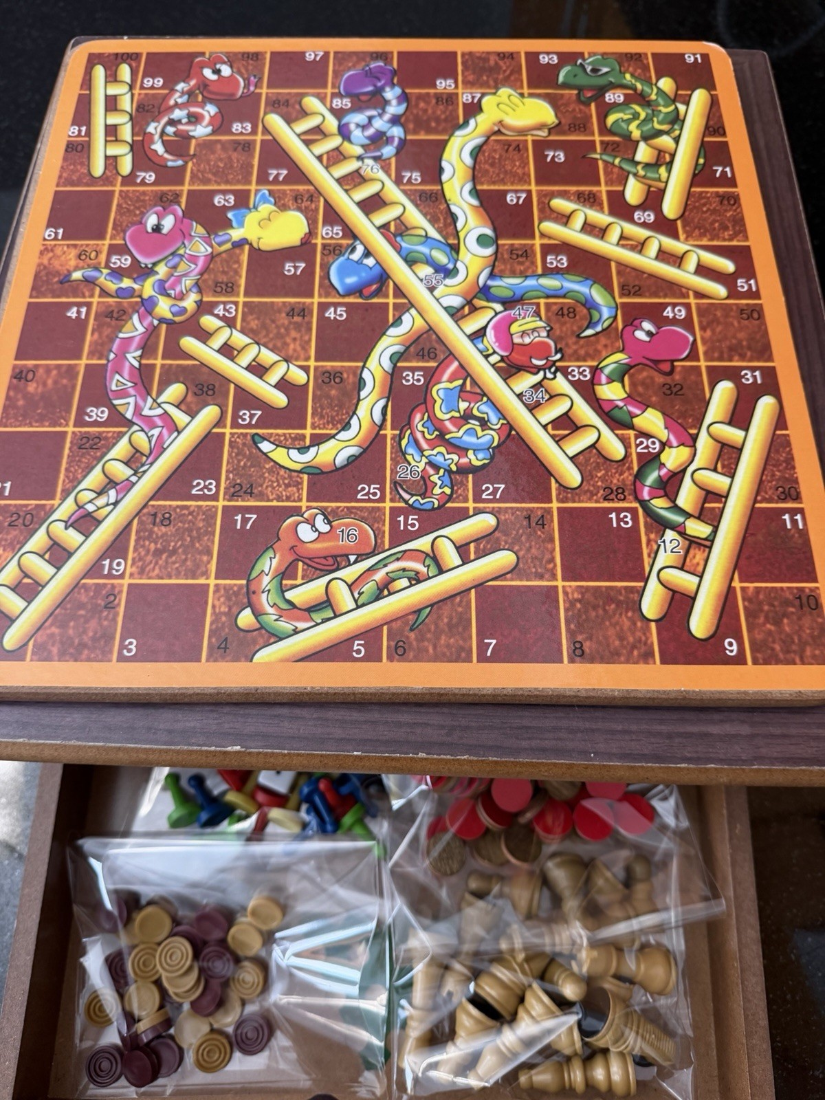 Game Gallery 12 Classic Games in Wooden Storage House, Styles May Vary
