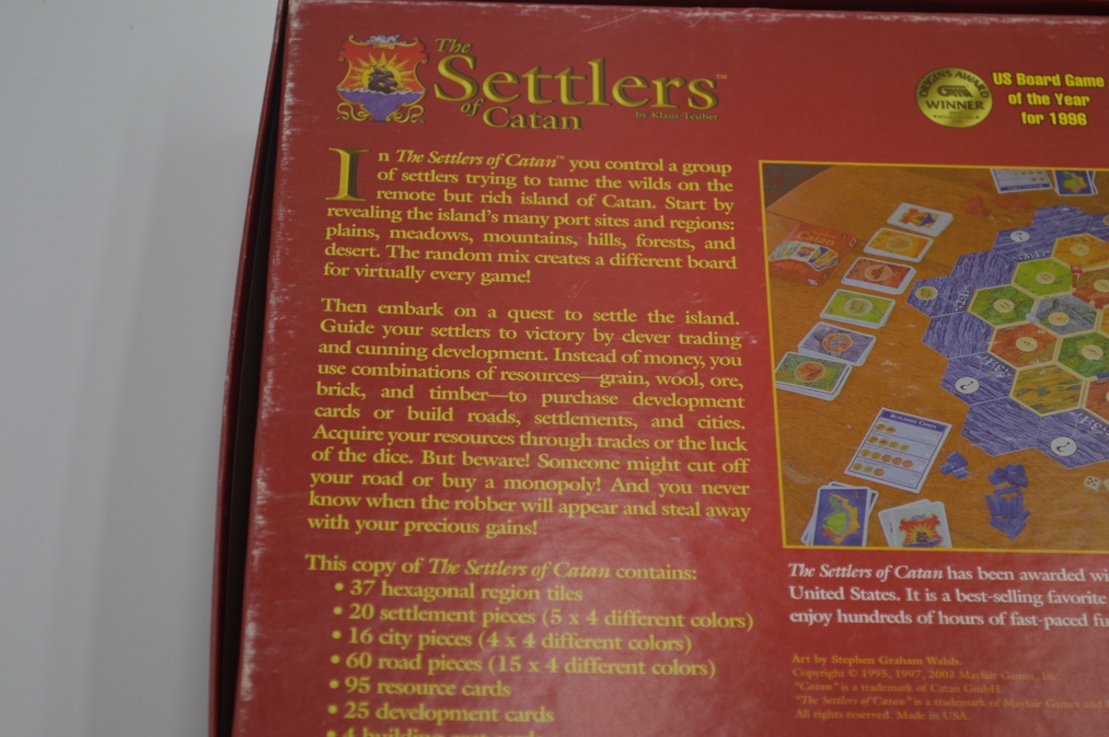 The Settlers of Catan by Klaus Teuber 1997 Mayfair Games #483 COMPLETE Vintage