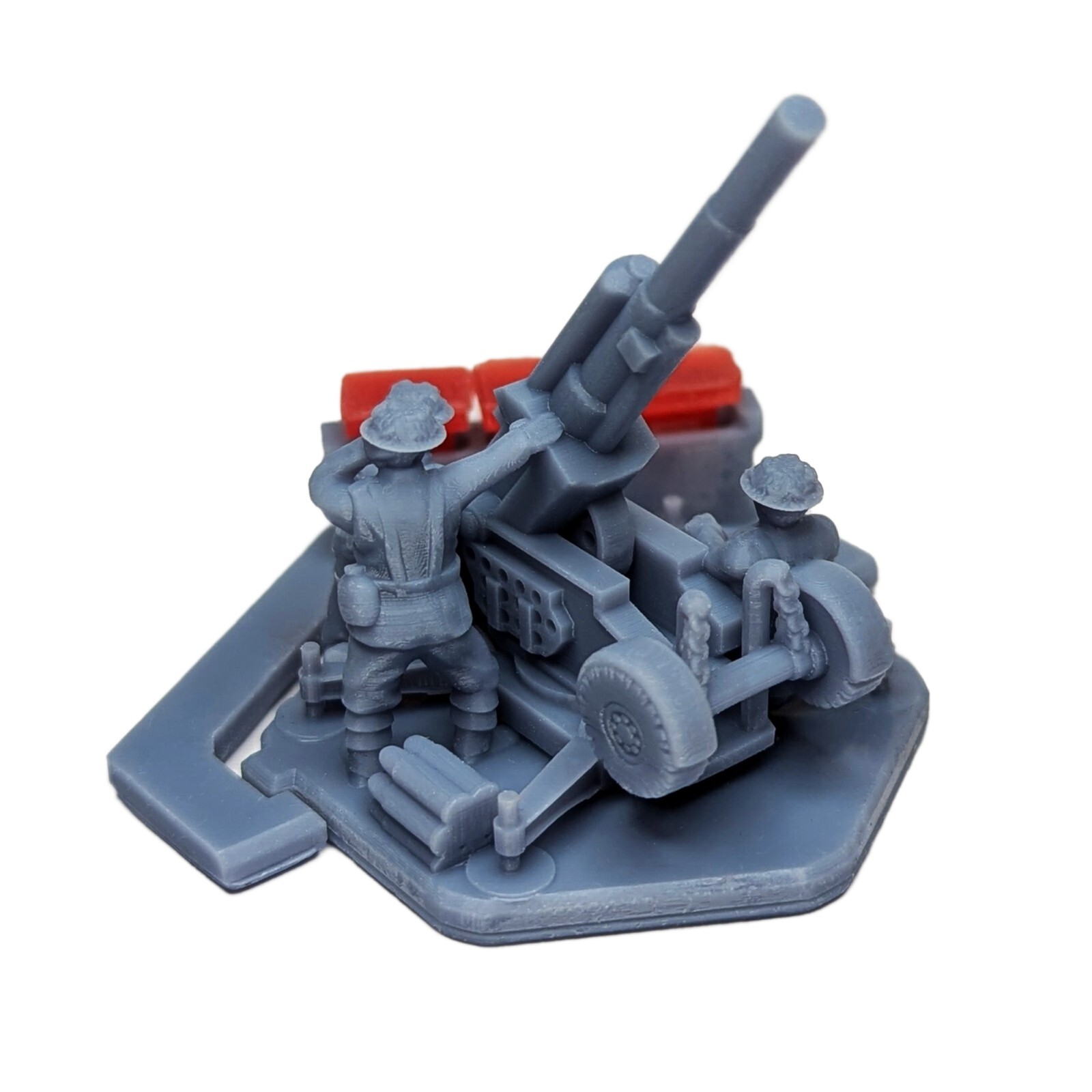 British 3.7 inch (94mm) AA Anti-Aircraft Gun & 3 man crew | 15mm, 1/72