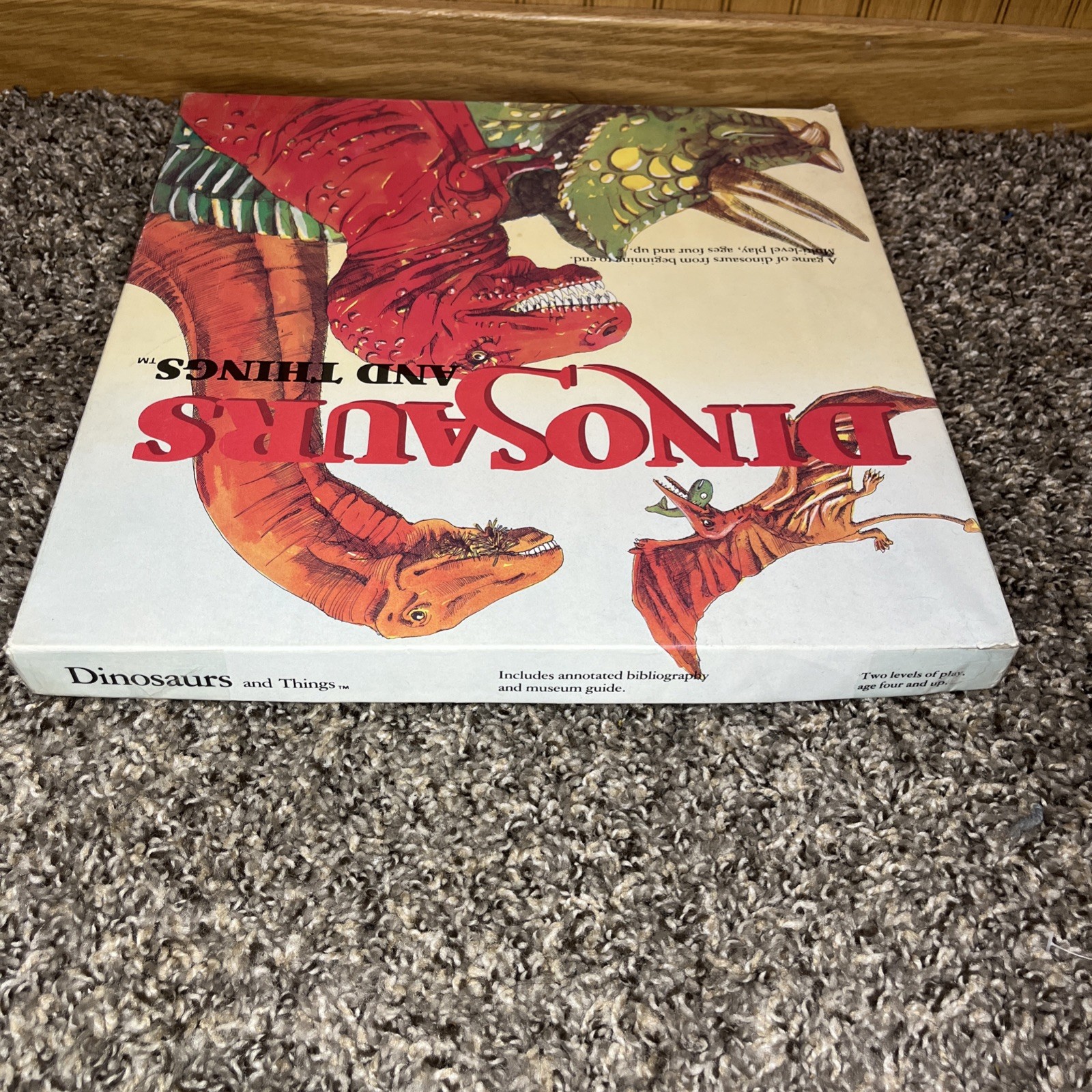 Vintage Aristoplay Dinosaurs And Things Board Game 100% Complete in Box 1987