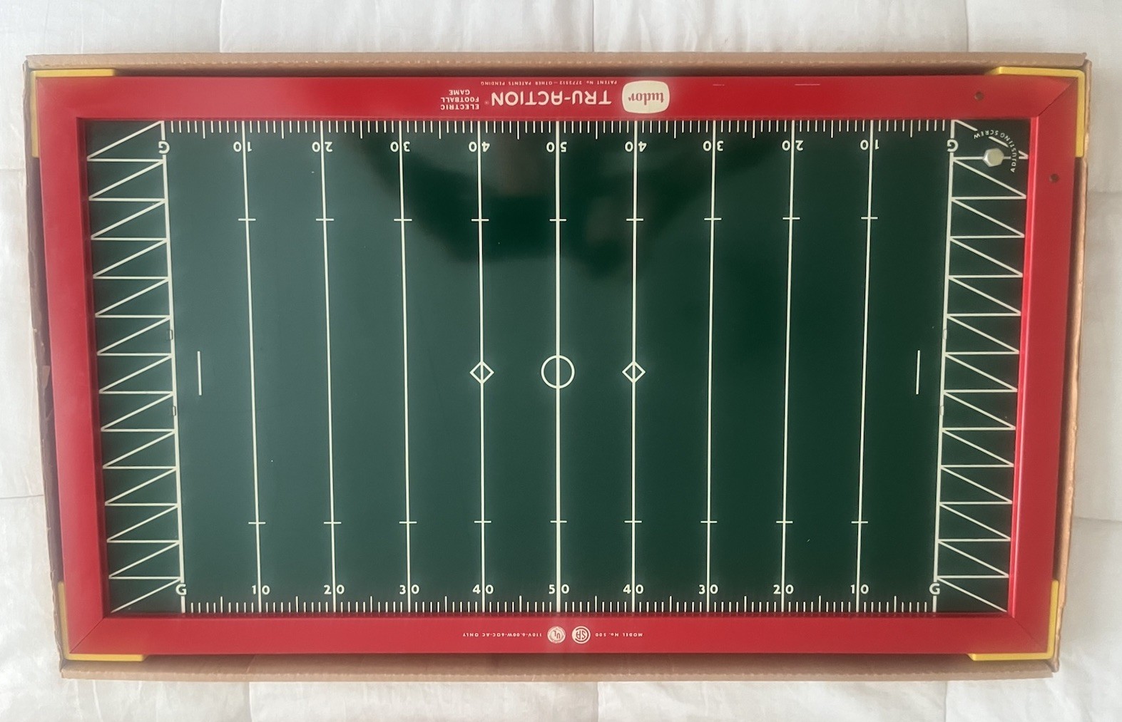 Tudor 1950’s Vtge Tru-Action Electric Football Game #500 Original Box READ G