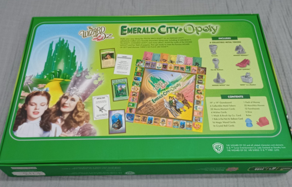 The Wizard of Oz Emerald City Opoly Board Game collector’s edition set
