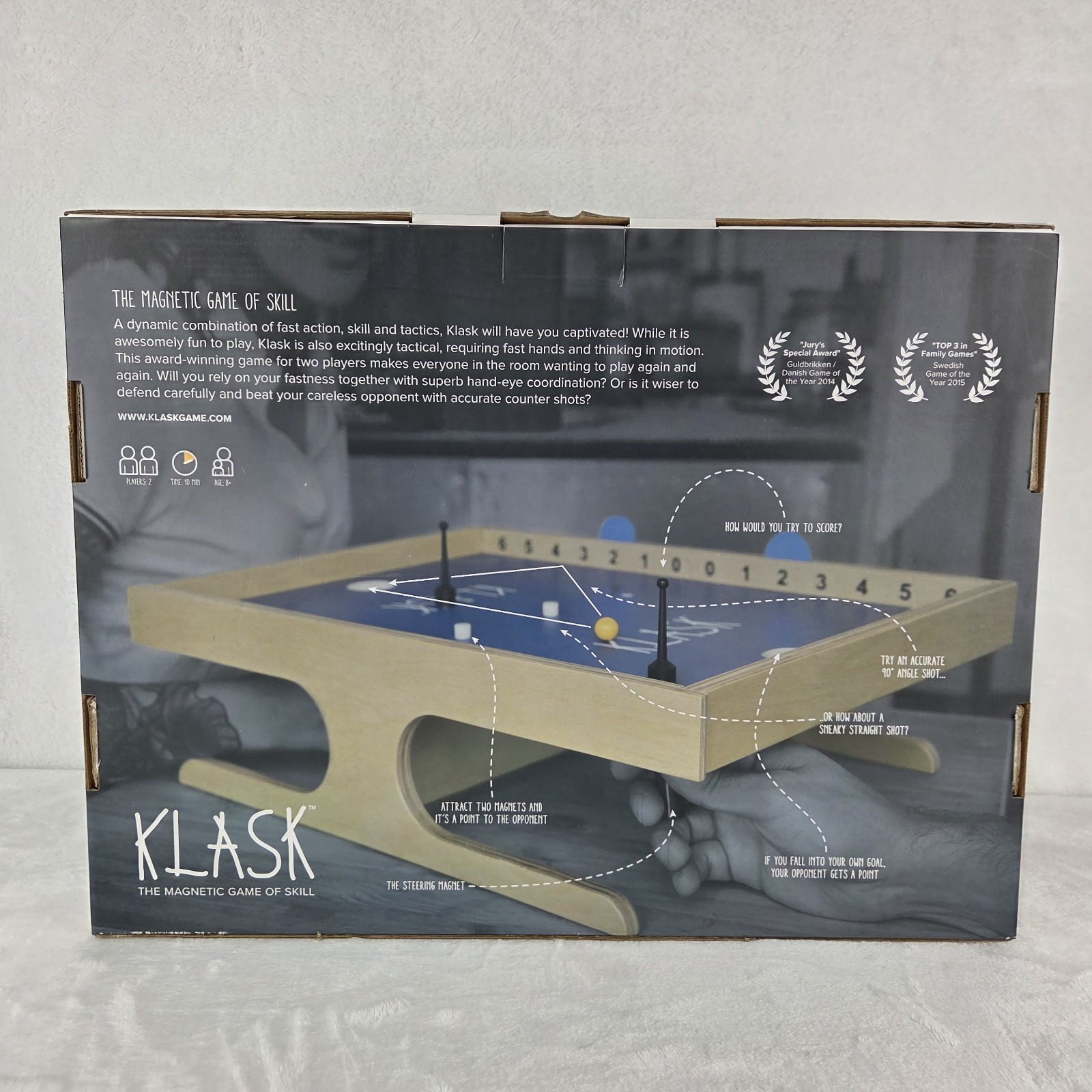 KLASK Magnetic Game Of Skill 2016 Board Game Complete Tested Kids and Adults