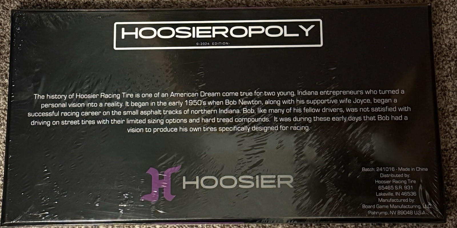 Hoosieropoly Board Game 2024 Edition Racing Theme Ages 8+ Rare Sealed Hoosier