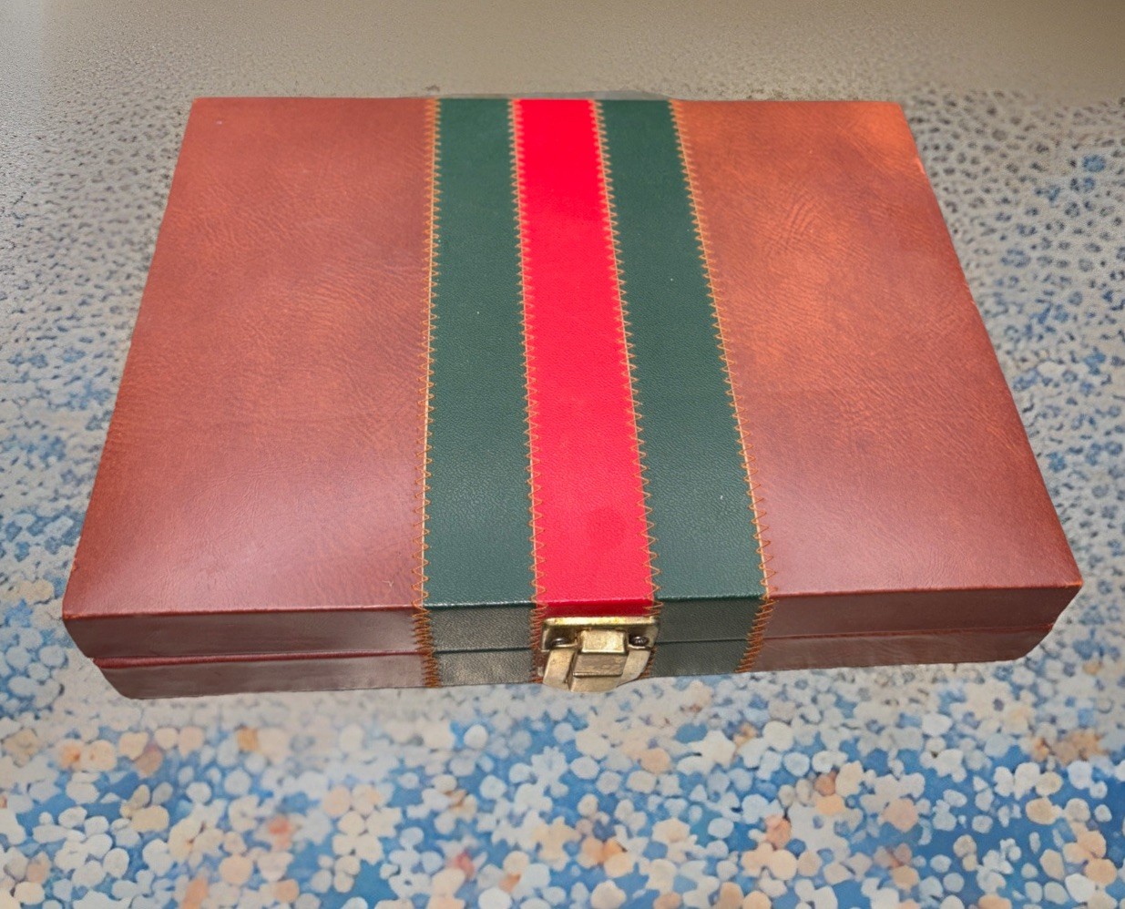 Small Travel Size Backgammon Complete Set Brown Magnetic 8.5”x6.5” Faux Leather