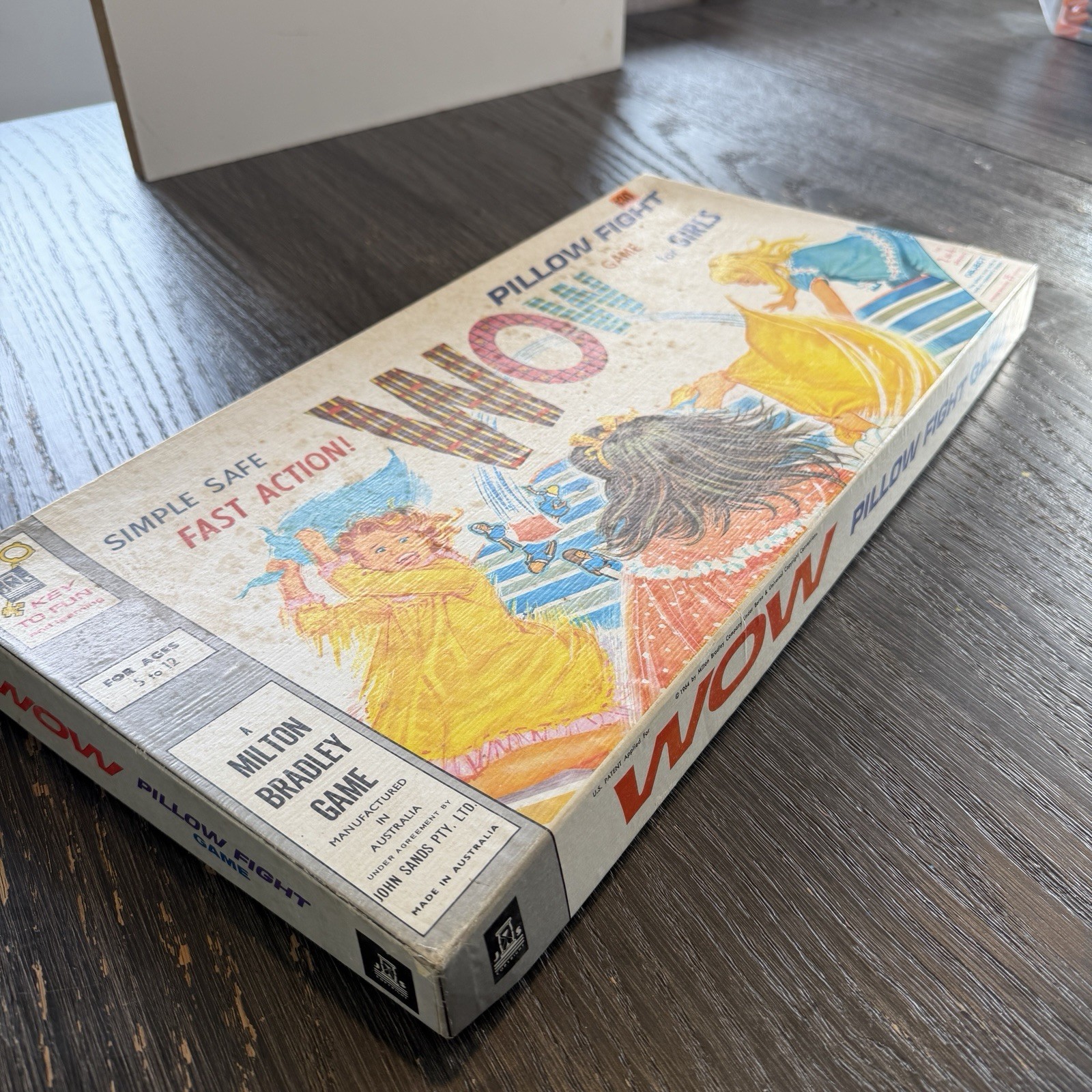 WOW Pillow Fight Game For Girls Board Game Milton Bradley Vintage 1964 COMPLETE!