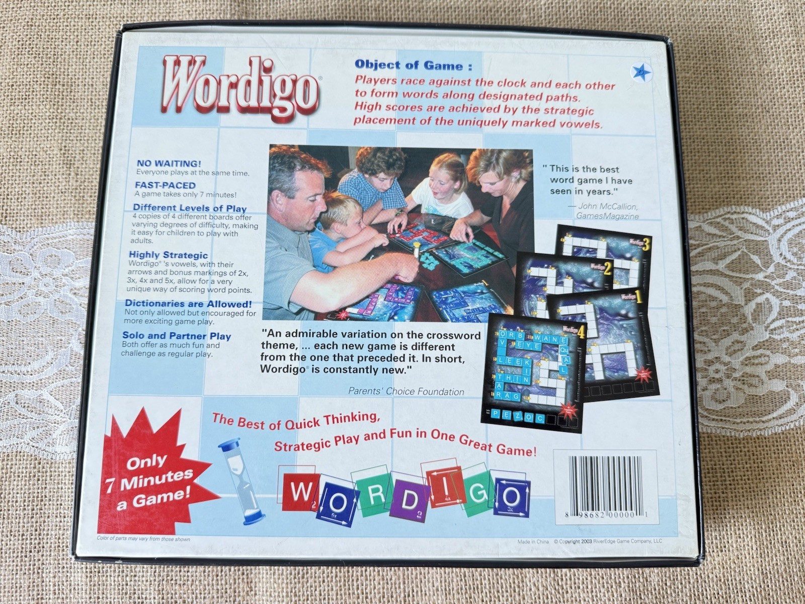 Wordigo Word Game Crossword Board Game Quick Paced Family-Complete