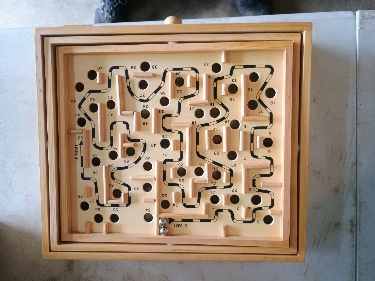 Cardinal Solid Wood Labyrinth Solitaire Game of Skill Marble Maze w/ Box