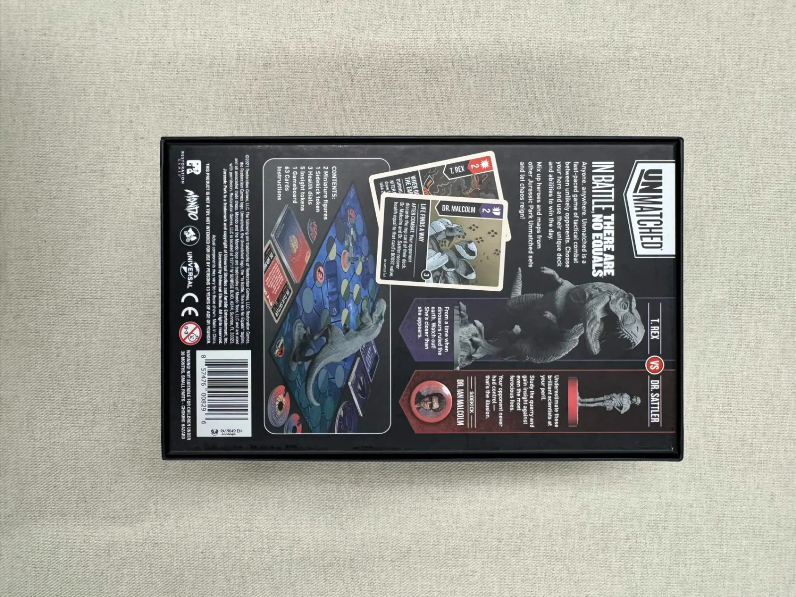 Restoration Games Unmatched: Jurassic Park – Dr. Sattler vs T. Rex Board Game…