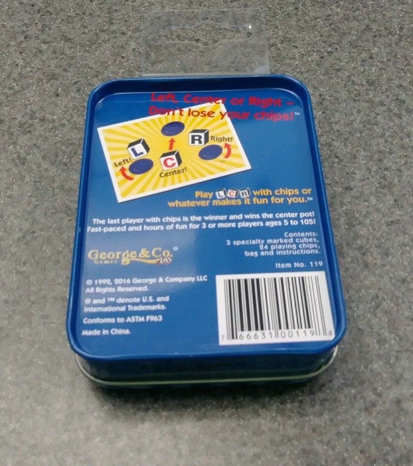 LCR Left Center Right Dice Game Tin by George & Co plus IQ Twist by Smart Games