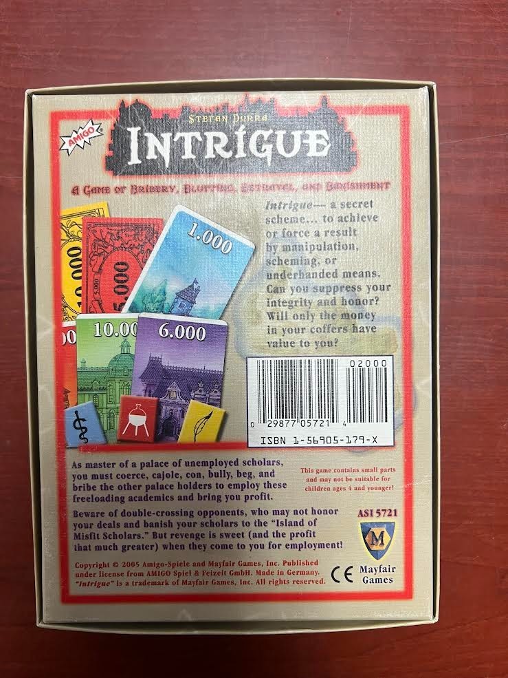 Intrigue Board Game Mayfair English edition (2005)