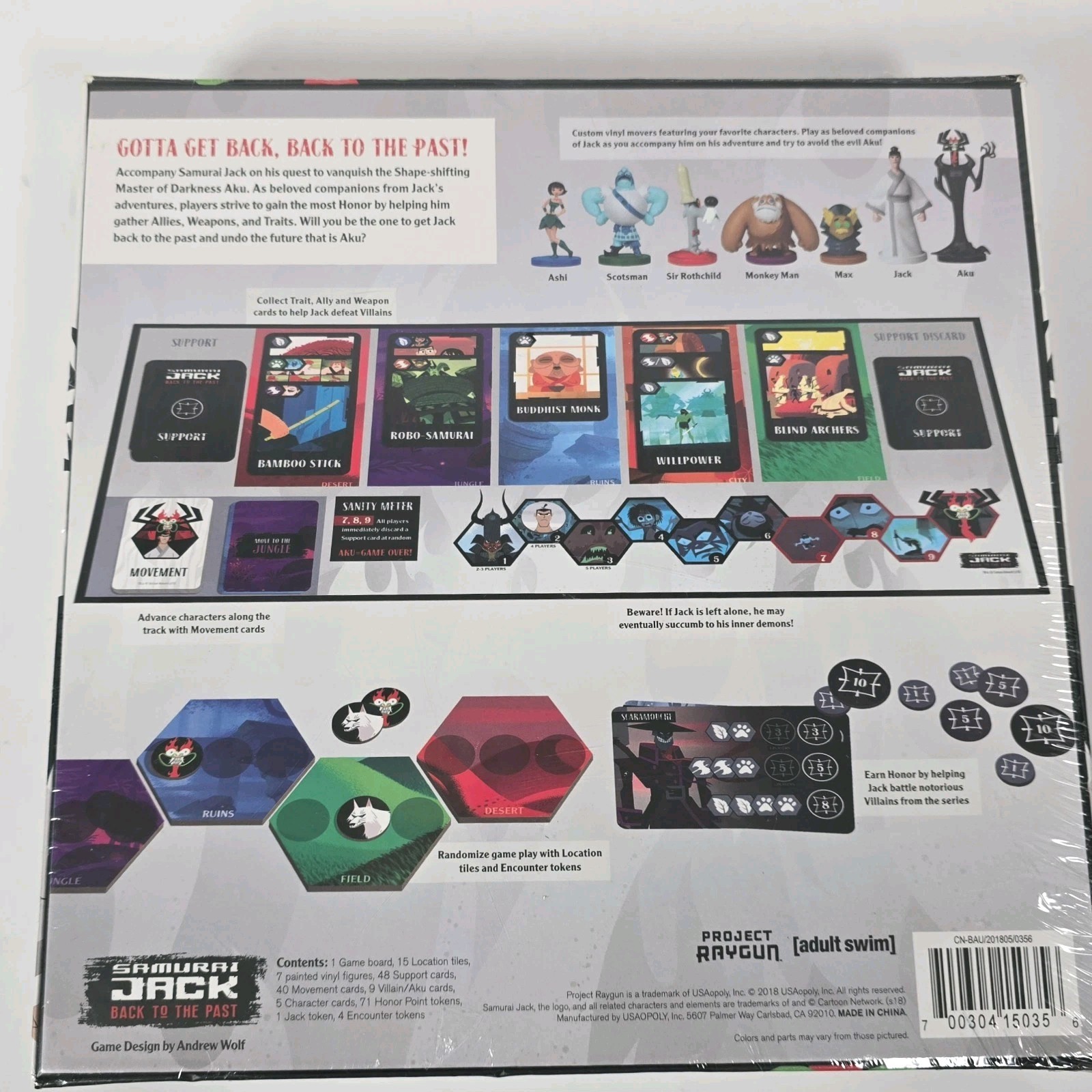 USAopoly Samurai Jack Back To The Past Board Game Cartoon Network Adult Swim