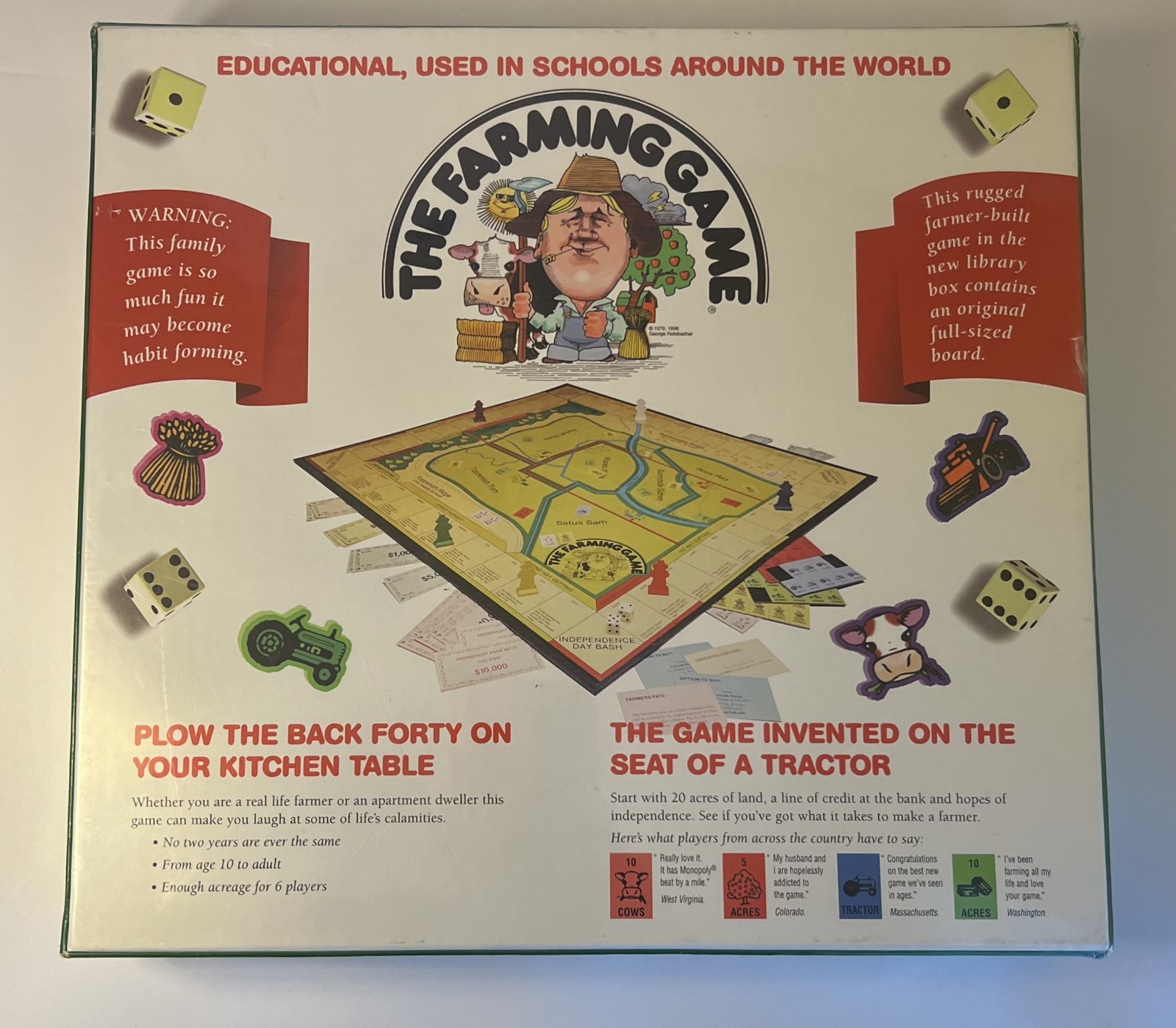 The Farming Game Harvest the Fun Board Game New Sealed 1996