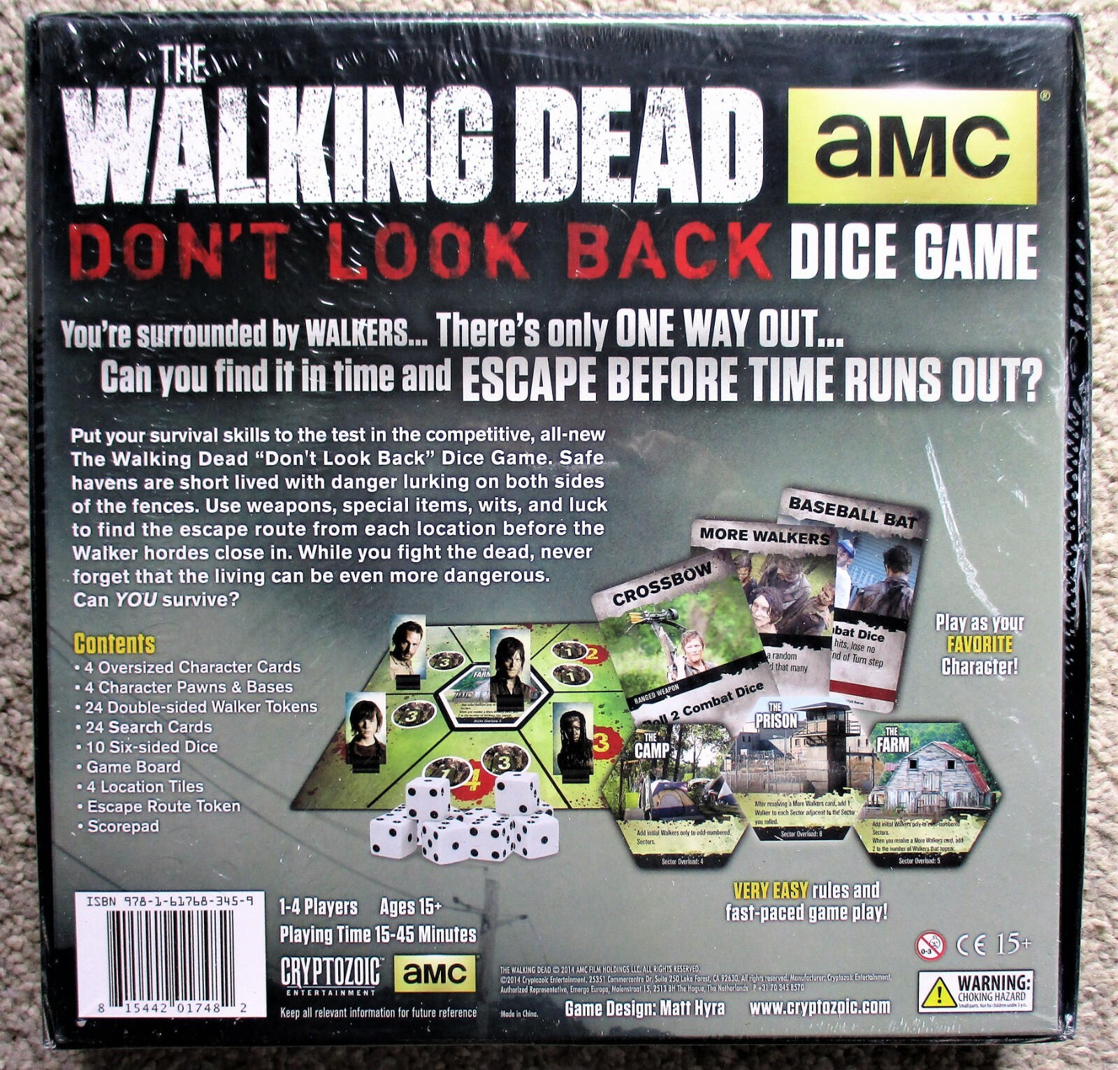 THE WALKING DEAD Don’t Look Back DICE GAME (2014) Cryptozoic BRAND NEW SEALED