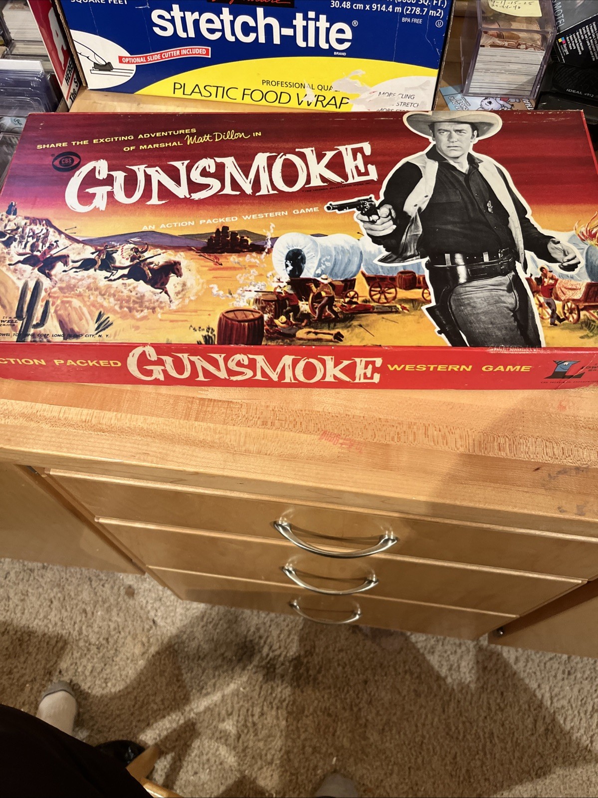 NOS NEVER PLAYED 1958 LOWELL Gunsmoke Boardgame James Arness Marshal Matt Dillon