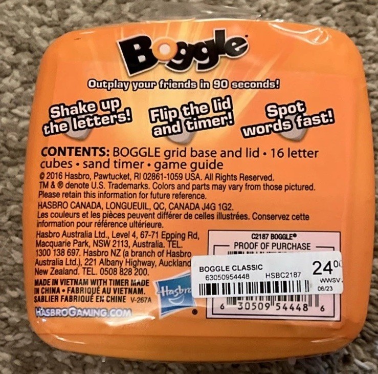 Boggle Hasbro Classic Game NEW Sealed Travel