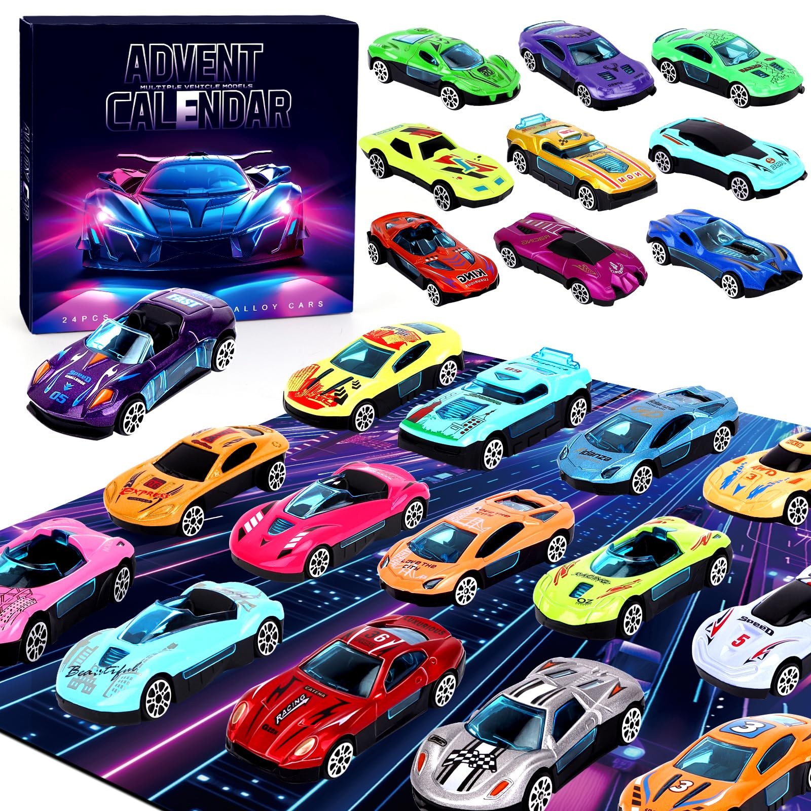 Advent Calendar Boys, 24 Pack Play Vehicles for