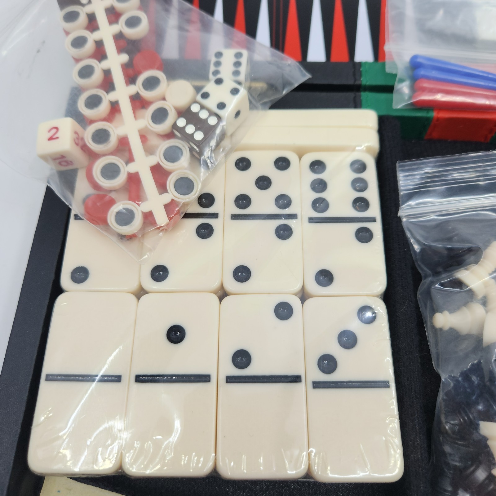 Excalibur 6 in 1 Ultimate Travel Game Set Magnetic Pieces Chess Dominos New