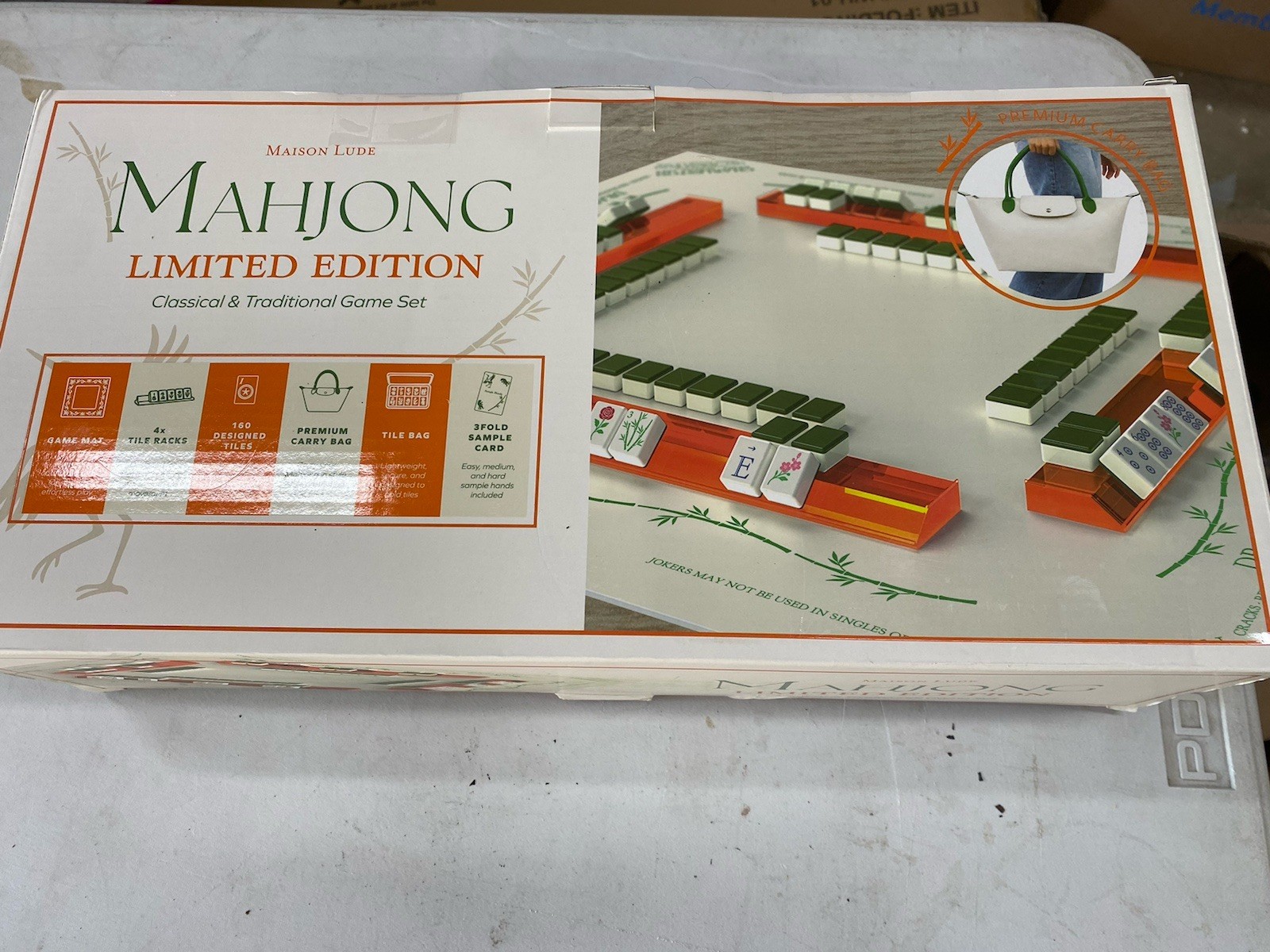 Maison Lude Mahjong Limited Edition 160 Tile Game Set With Mat & Bag