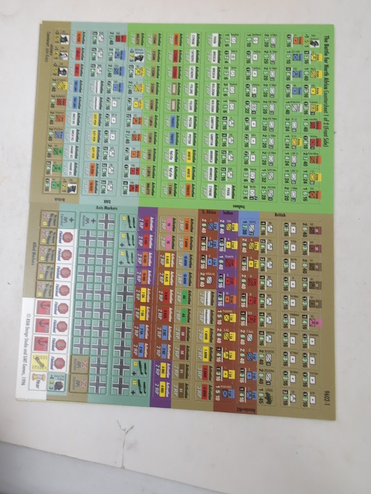 THE BATTLE FOR NORTH AFRICA War In The Desert 1940-42 #9603- GMT – NOS Unpunched