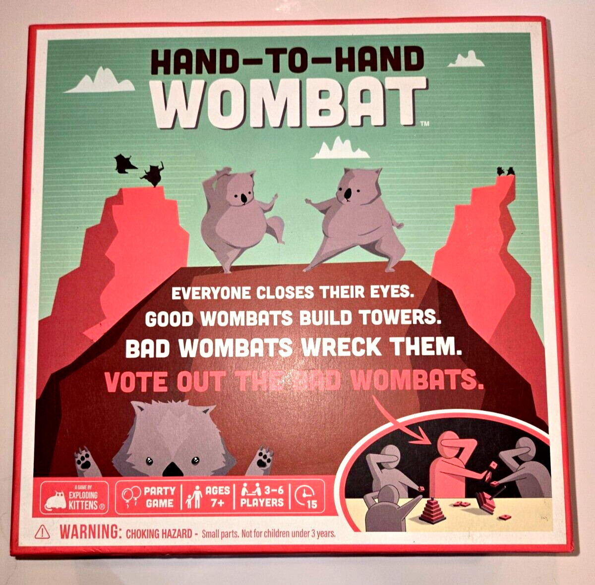 Hand-To-Hand Wombat Party Game by Pressman Ages 7+, 3-6 Players 15 Minutes