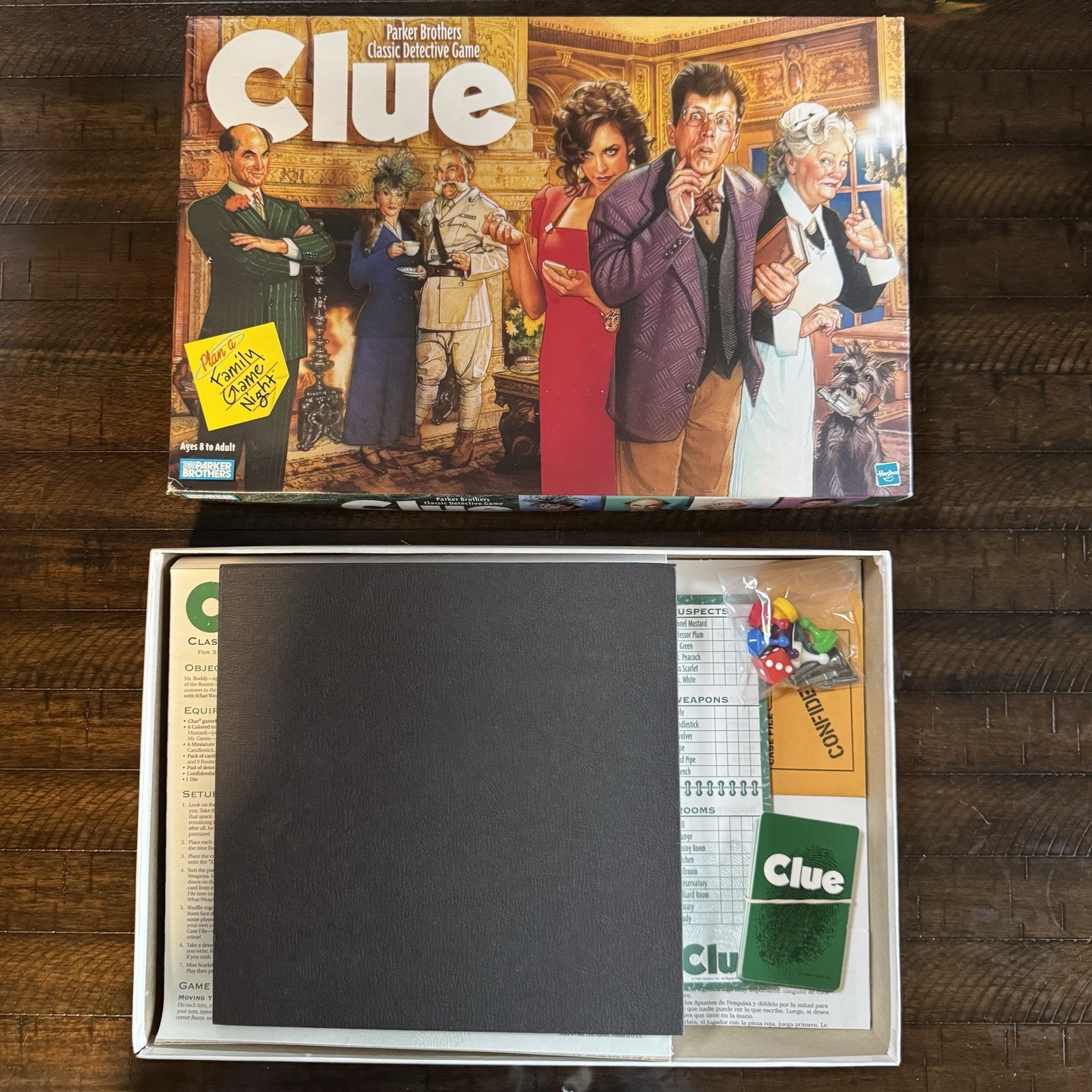 Clue COMPLETE Parker Brothers 1996 Classic Mystery Detective Board Game- VG!!