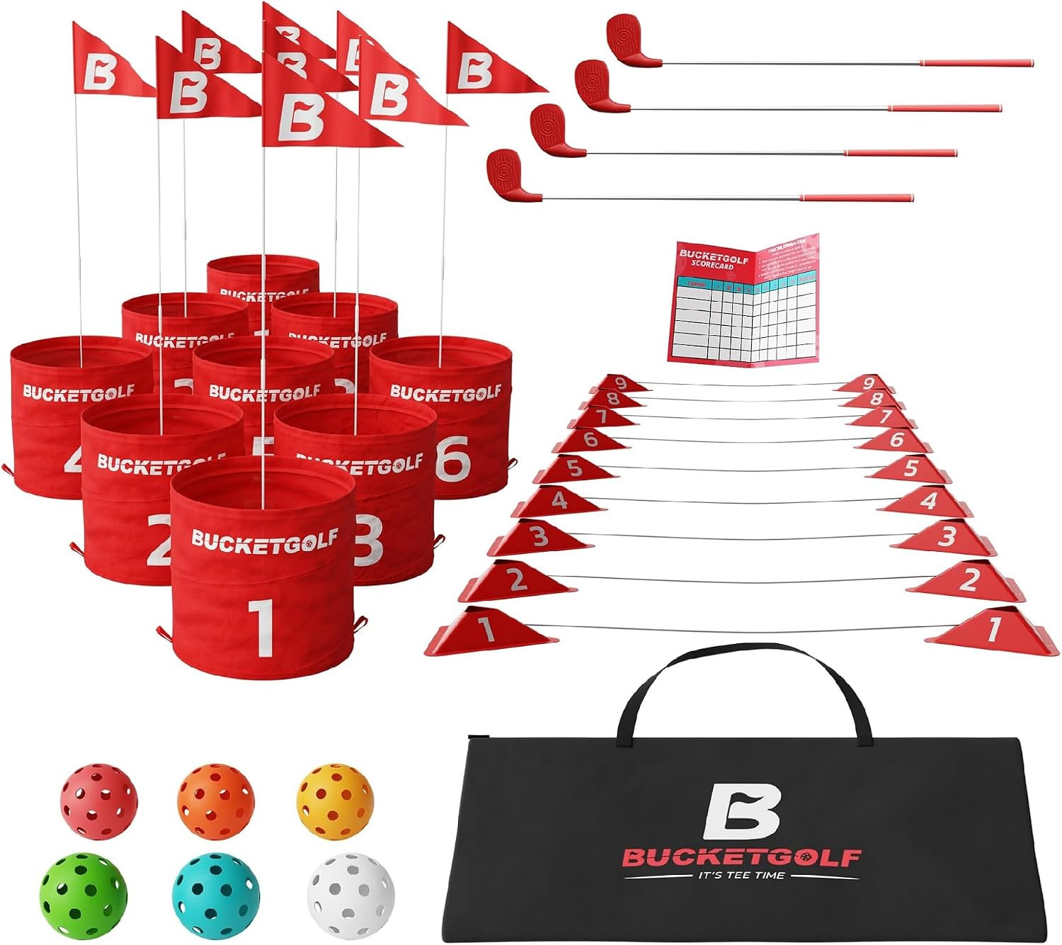 Game 9 Hole Bundle with Clubs – Outdoor Golf Game for All Ages Adults, Kids, Fam