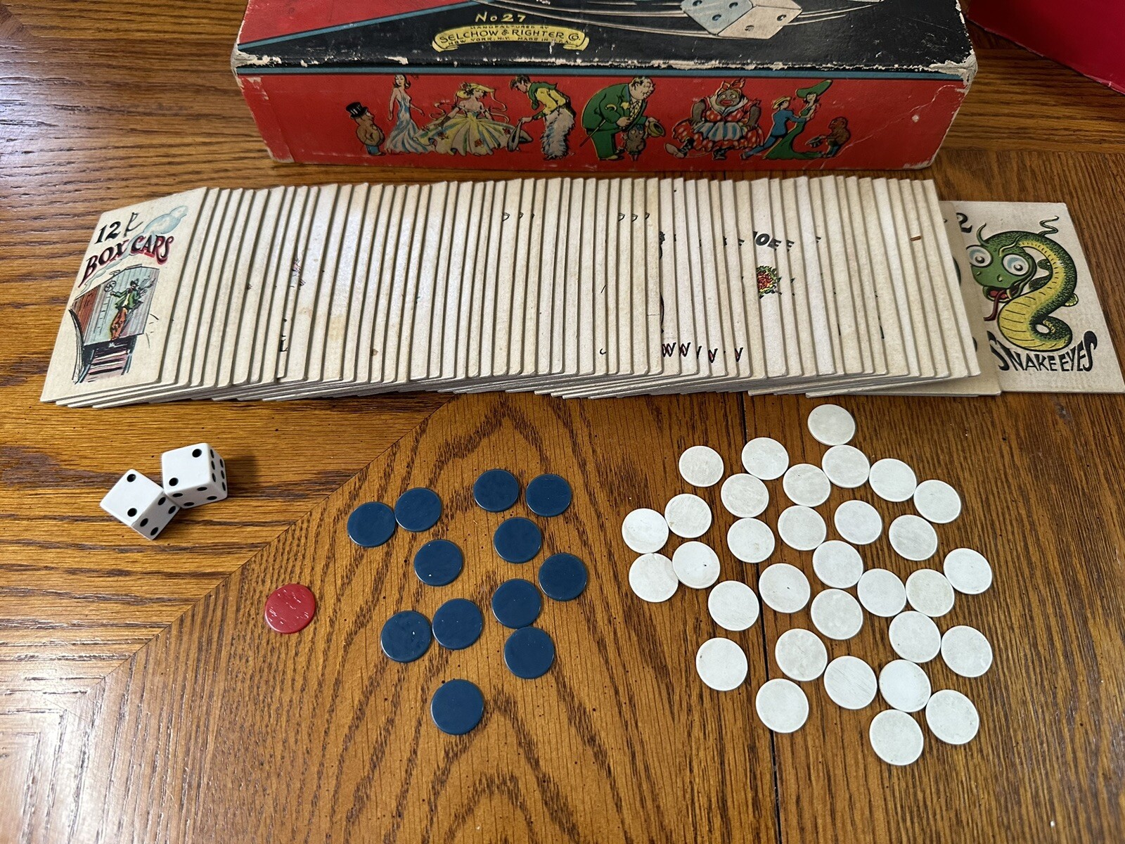 Vintage Snake Eyes No.27 Game Circa 1930s By Selchow & Righter – Fair to Good