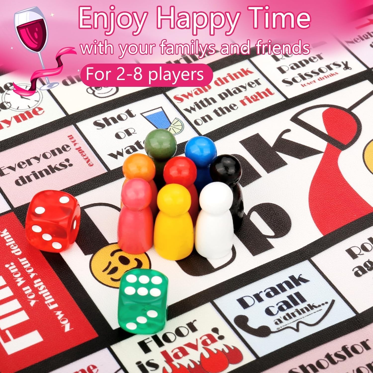 Drinking Board Games for Adults Girls Night,Waterproof Leather Mat Drinking G…