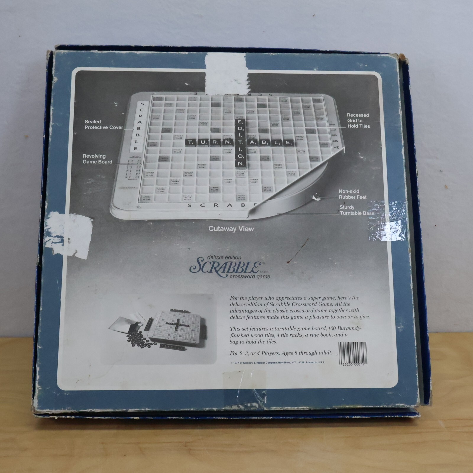 Vintage 1982 Scrabble Deluxe Turntable Board Game Wooden Tiles Complete