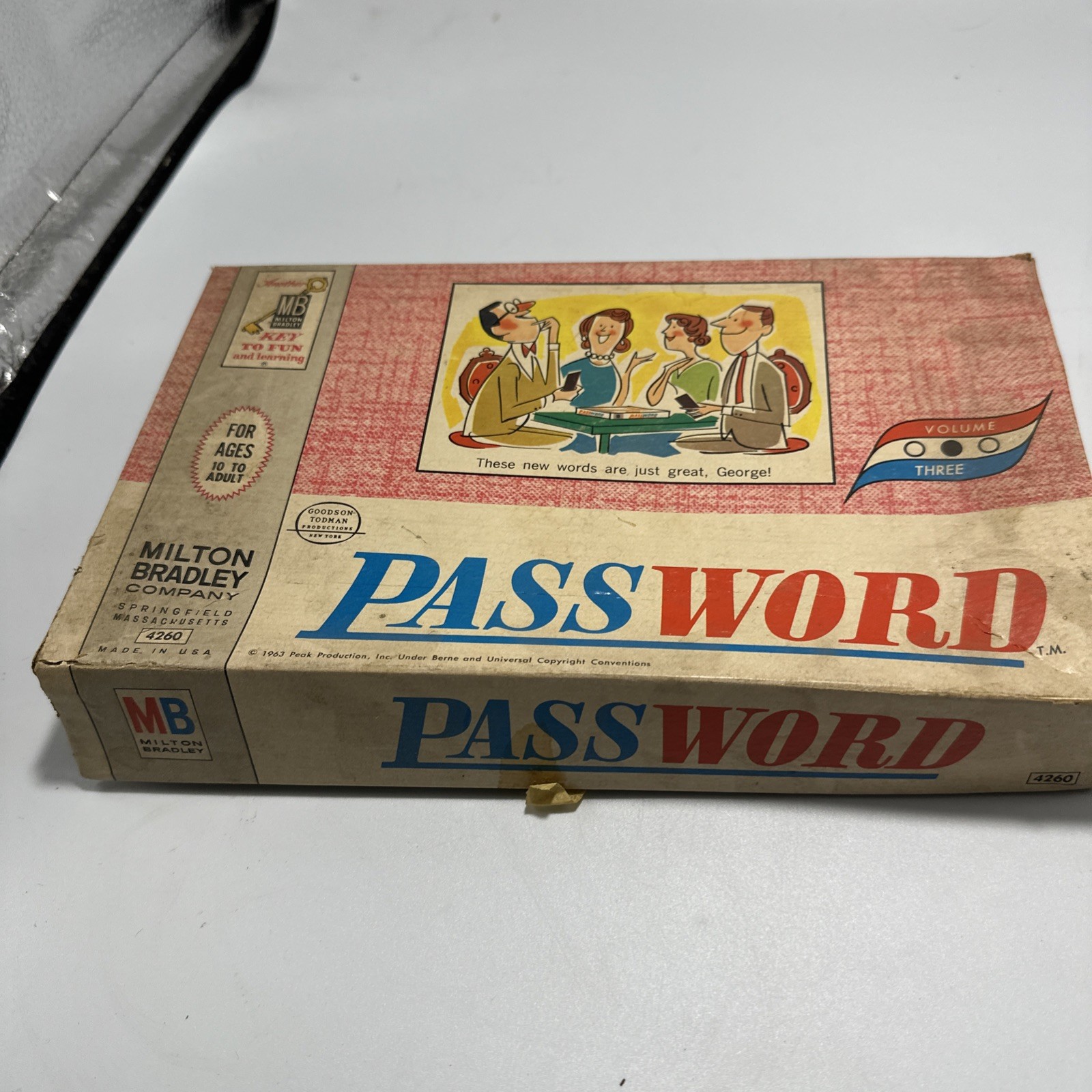#0- 1963 Password Game 4260 Volume Three Milton Bradley Vintage Board