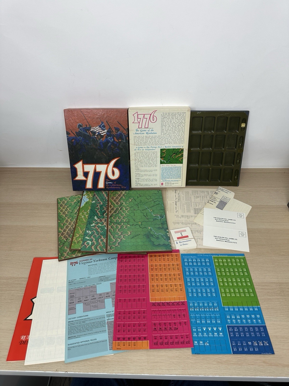 1776 Avalon Hill Game of the American Revolutionary War 1974 UNPUNCHED, UNPLAYED