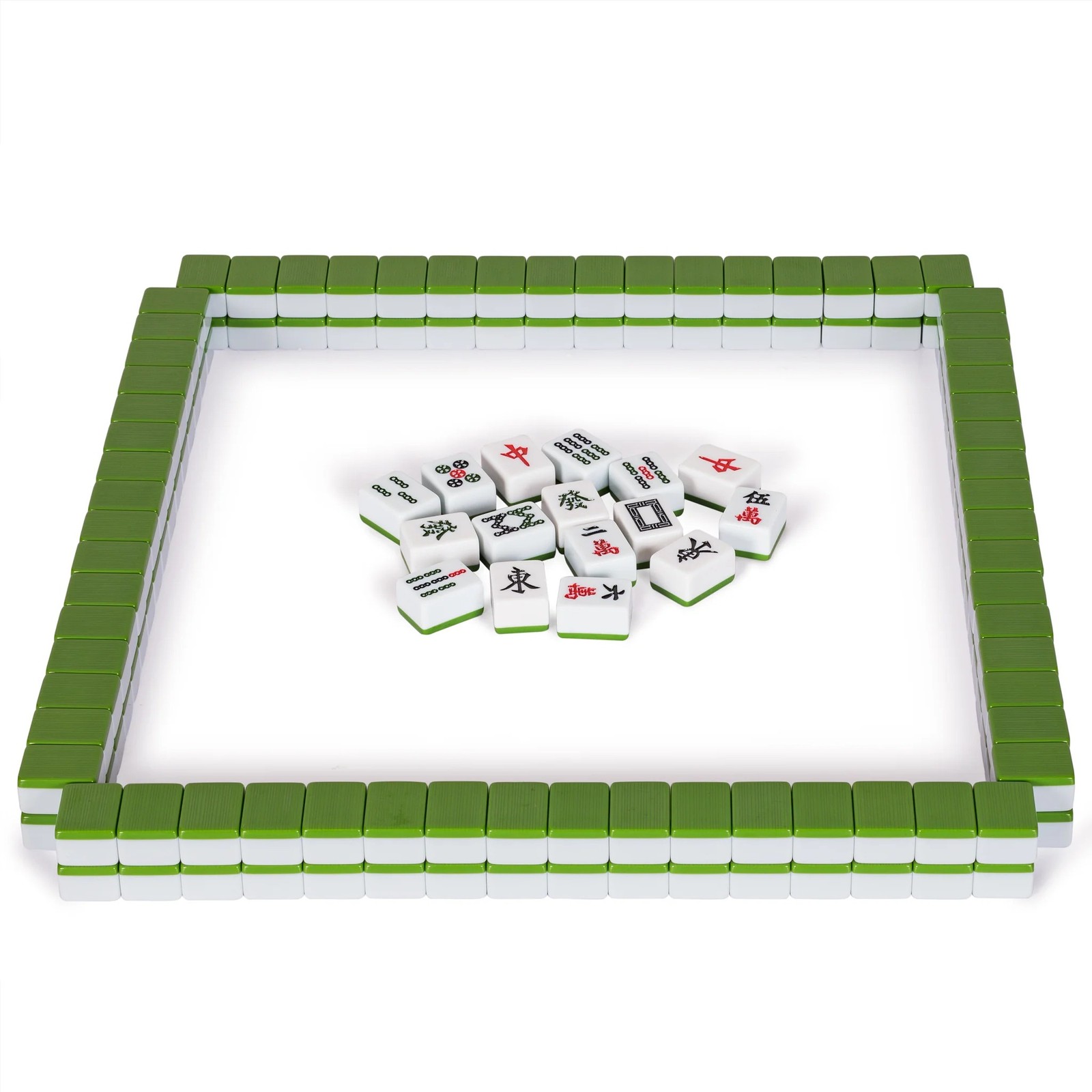 Professional Chinese Mahjong Green Bamboo Happiness 146-Tile Set FX-CM004 New