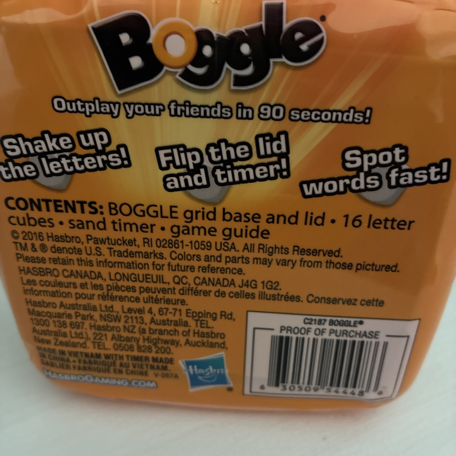 Hasbro Gaming Boggle Game. New