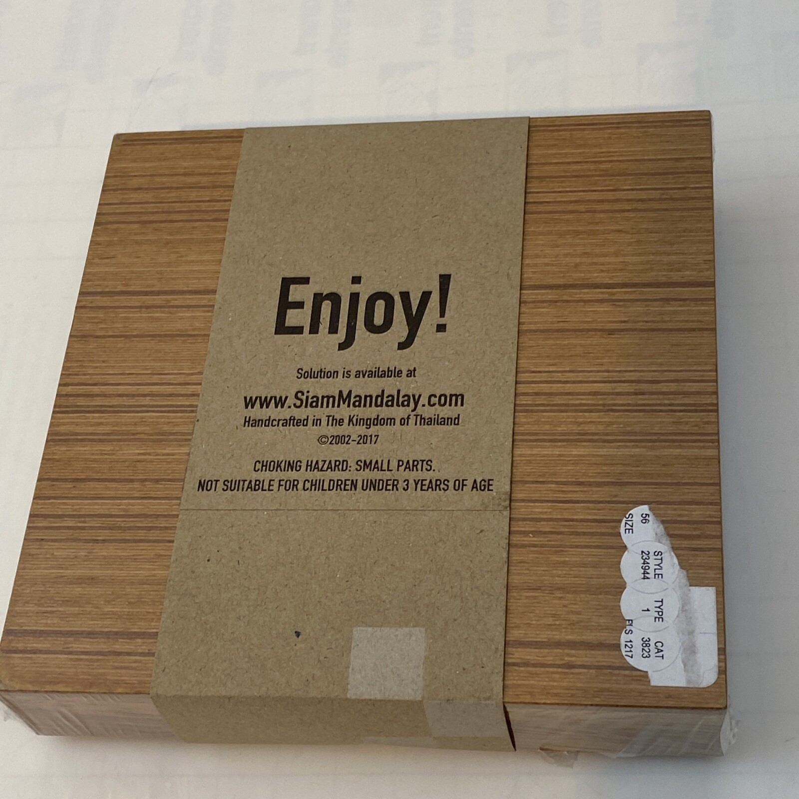 New !! Siam Mandalay Wooden Checker Game Mini Board Hand Crafted In Thailand