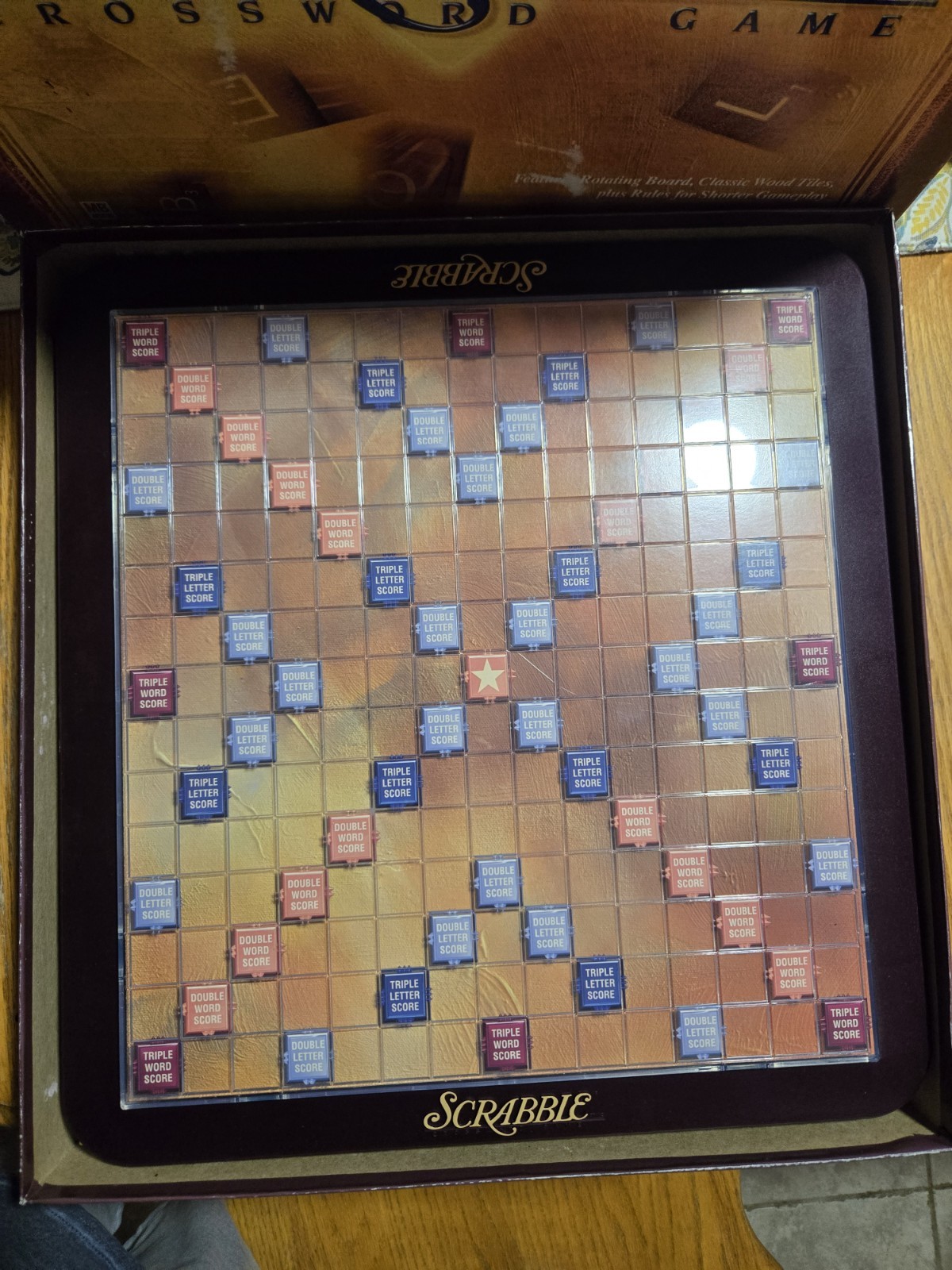 Scrabble Deluxe Edition 1999 Crossword Game Turntable Board Wood Tile Complete
