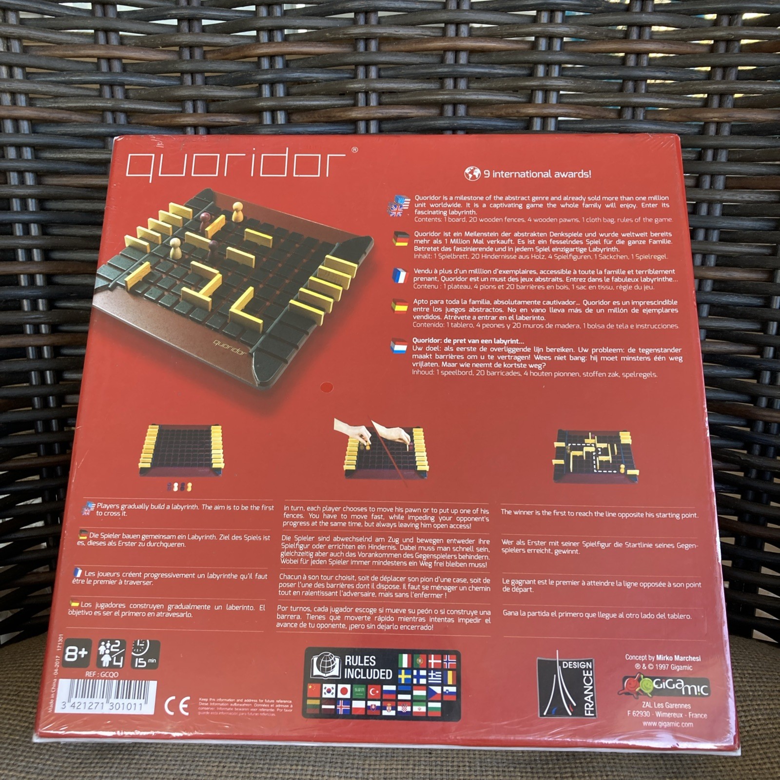 Quoridor Wooden Abstract Strategy Game – Fun for Ages 8+ Sealed * NEW!