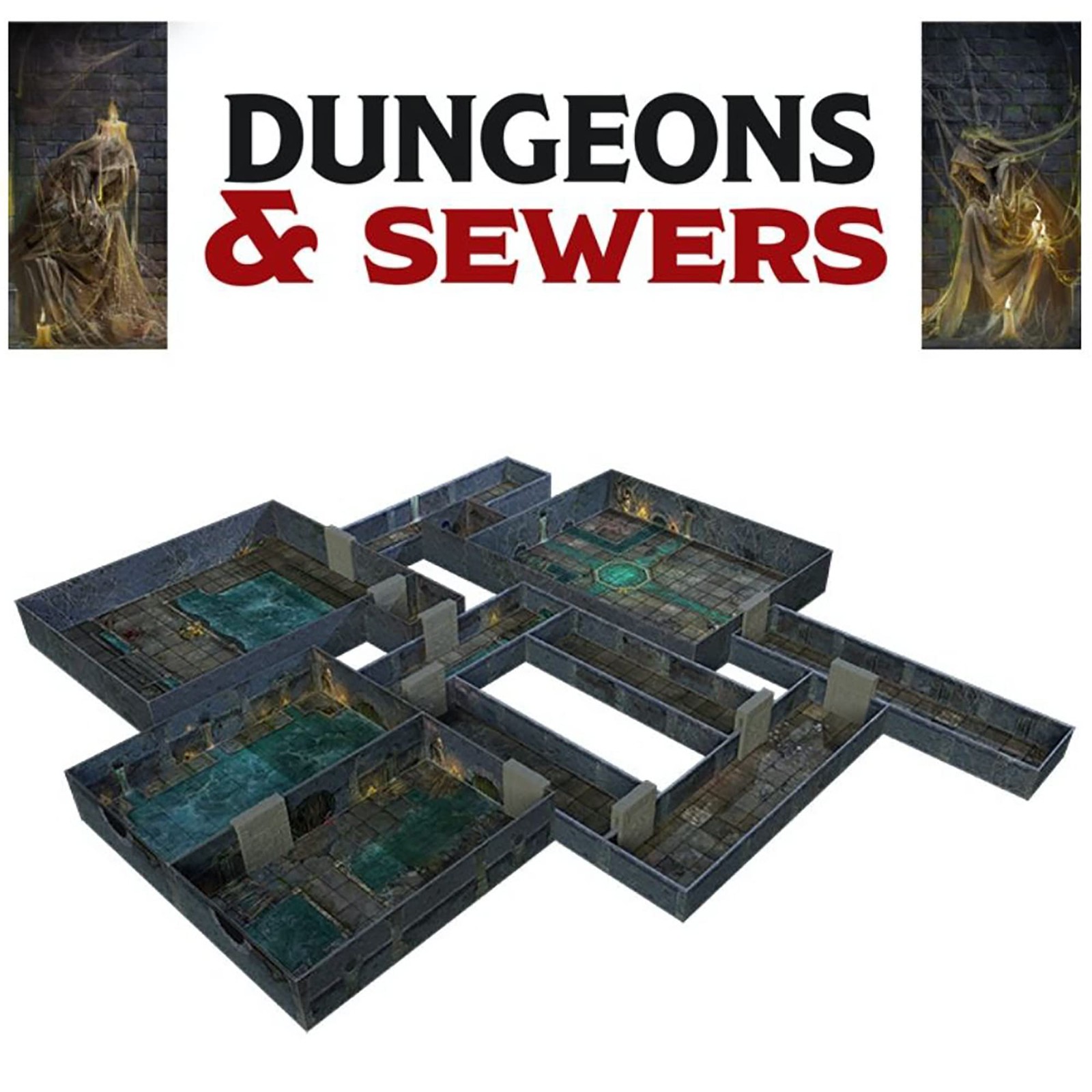 Gale Force Nine Tenfold Dungeon: Dungeons & Sewers – Modular One Size, Blue