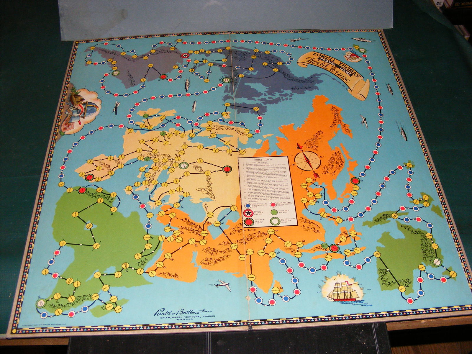 RARE 1937 Lowell Thomas World Cruise Travel Game
