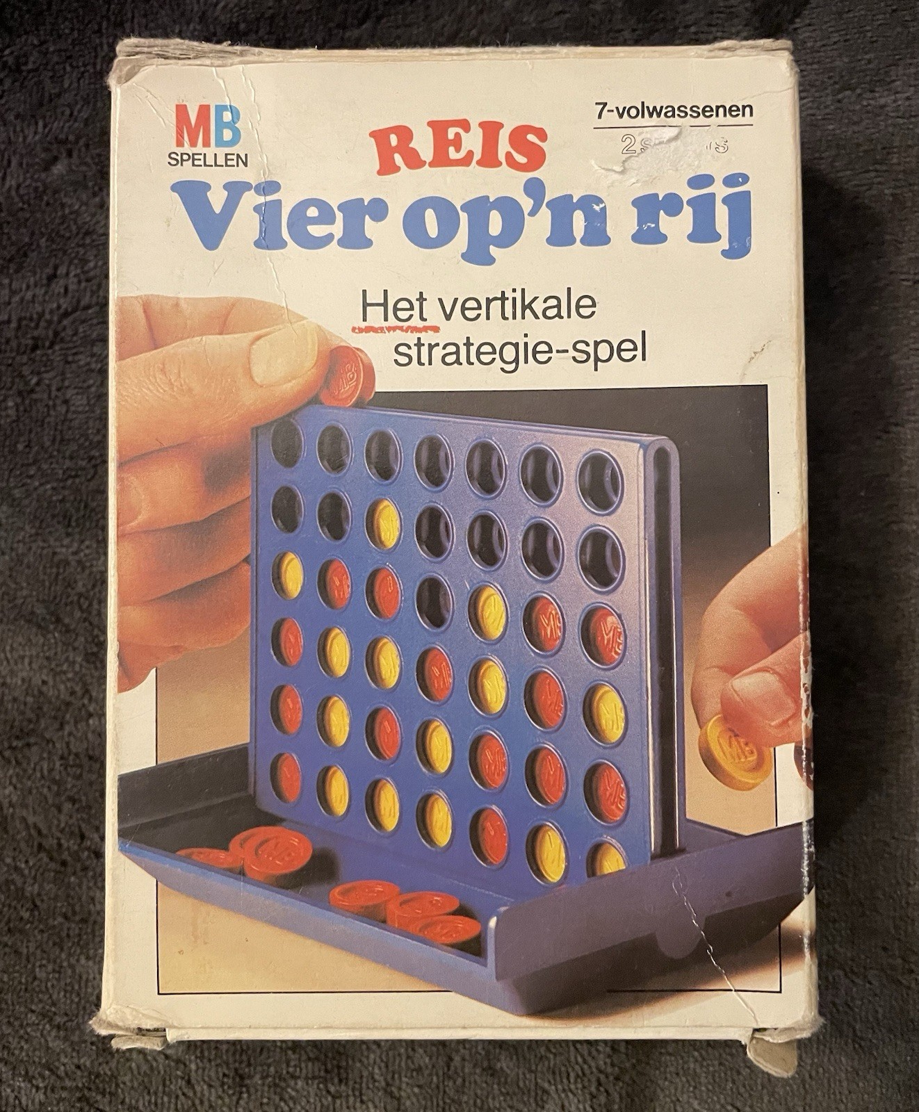 (Dutch) 1982 Milton Bradley MB Spellen Reis Vier op’n rij Connect Four Game VTG
