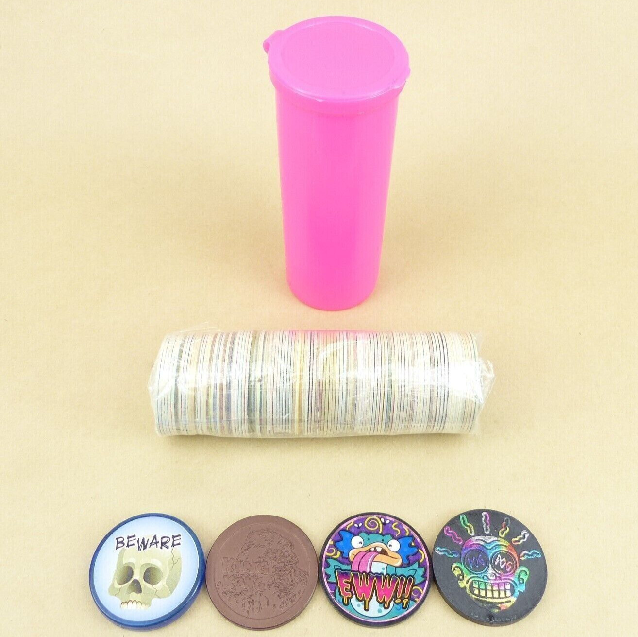 100 Pogs + 4 Slammers + Pog Tube 1990s Retro Nostalgia! Pog Game Ready To Play