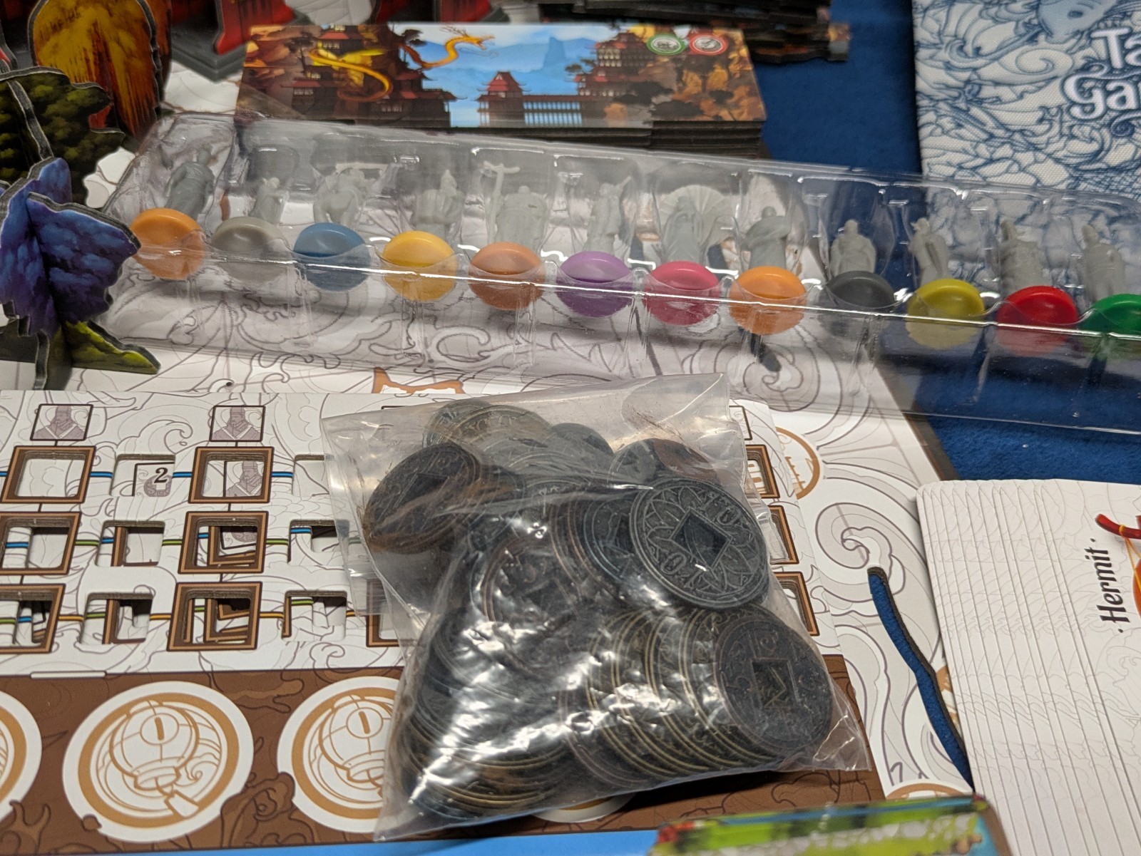 Tang Garden Board Game COMPLETE with METAL COINS Thunderglyph Beautiful 3D Game