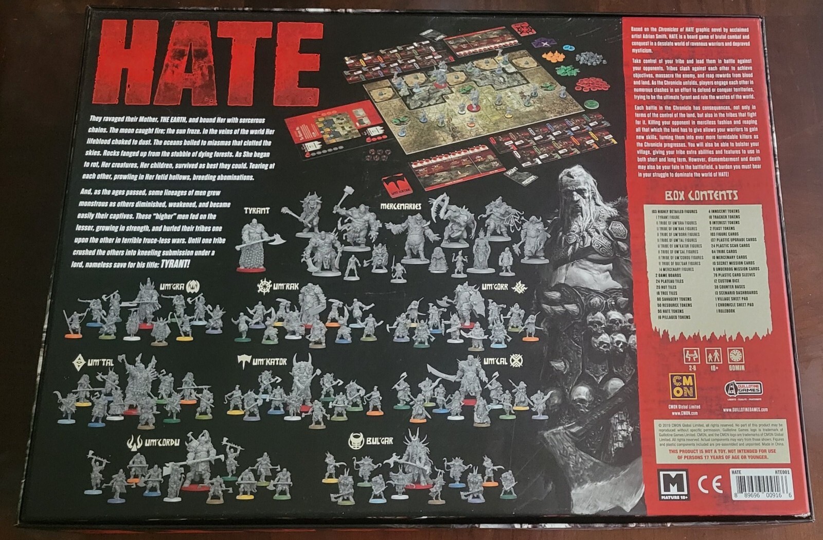Cool Mini or Not Hate Kickstarter Board Game- Open Box