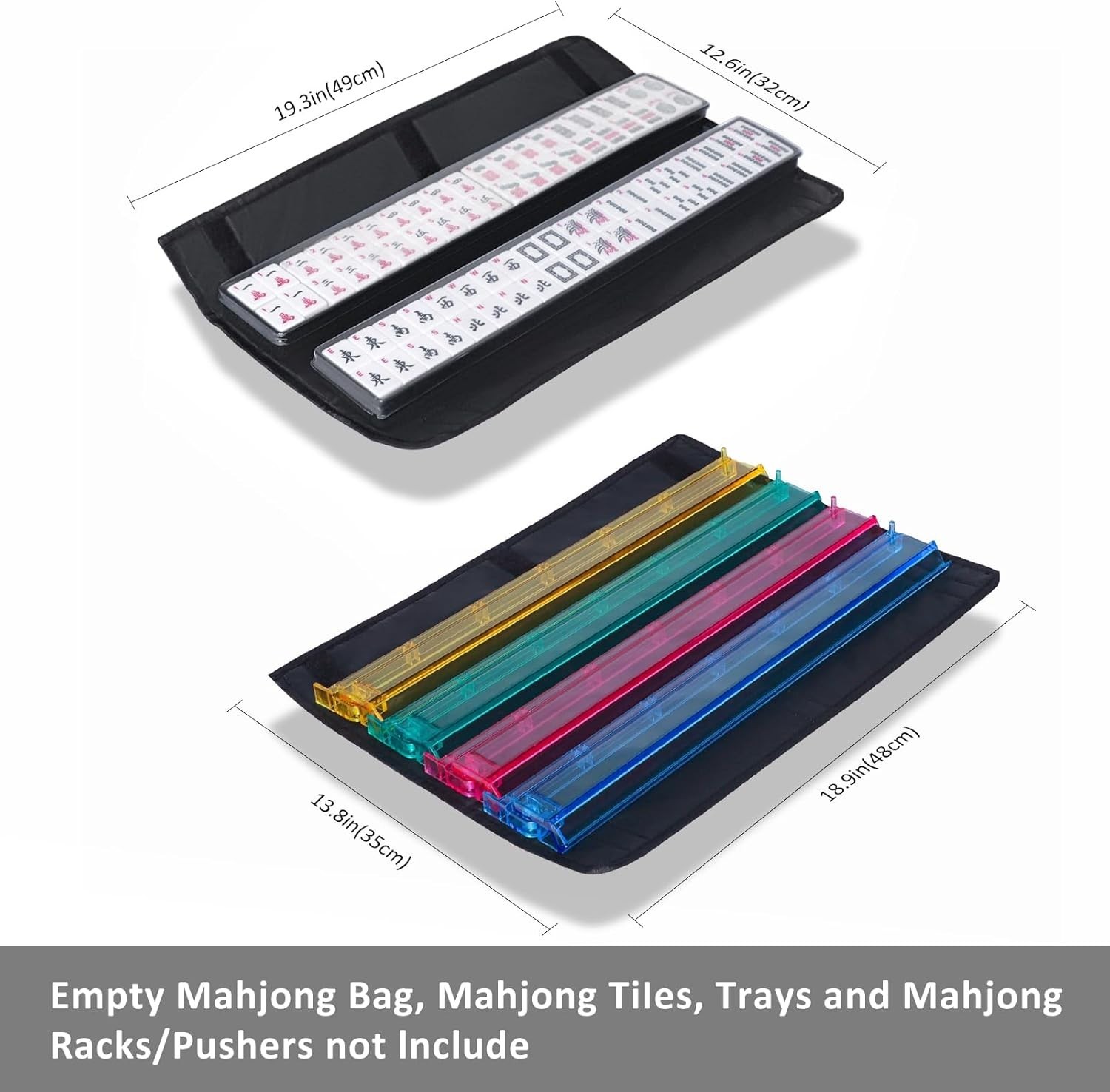 Lightweight American Mahjong Bag with Zippered Pocket & Two Wrappers – Pink
