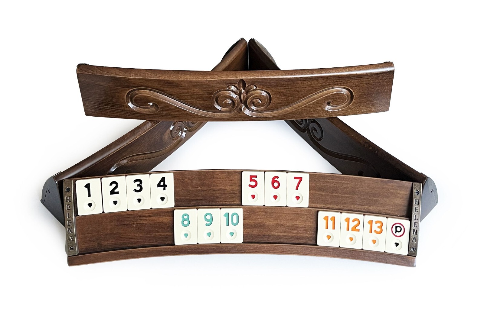 Elliptic Massive Wood Rummi Set Handmade Hand Carved, Rummy Cube Set, Okey Game