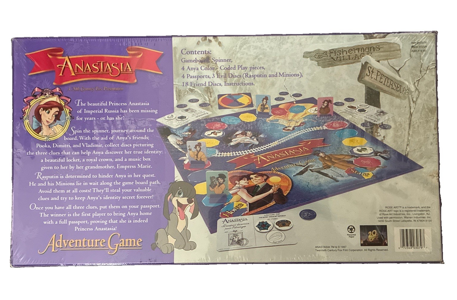 Vintage 1997 Rose Art Anastasia Adventure Game 20th Century Fox -NEW!