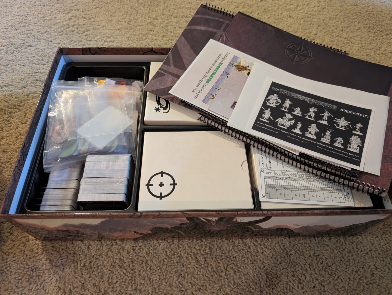 Crimson Scales 1st Printing +Trail of Ashes + ALL Minis RARE Gloomhaven